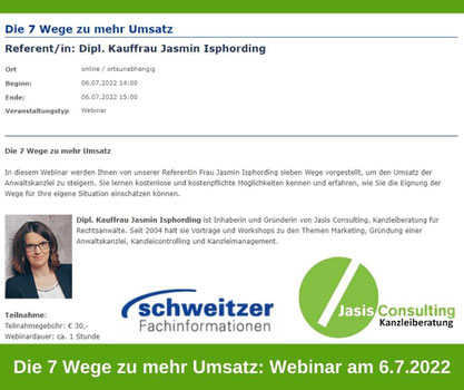 Ankuendigun Webinar_7 Wege zu mehr Umsatz_Isphording_Jasis