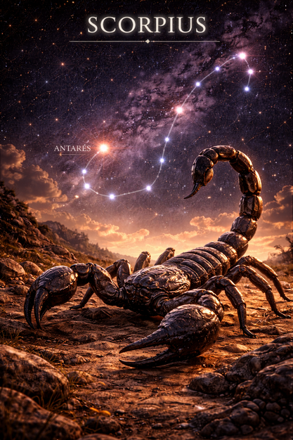 Un scorpion sous sa constellation