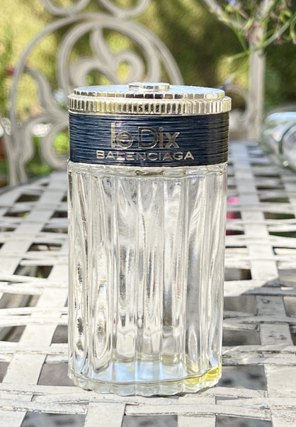 BALENCIAGA - LE DIX EAU DE PARFUM, FLACON DE SAC AVEC BOUCHON METAL TRAVAILLE QUI SE VISSE - FLACON FABRIQUE POUR LE MARCHE AMERICAIN, POUR JACQUELINE COHRAN