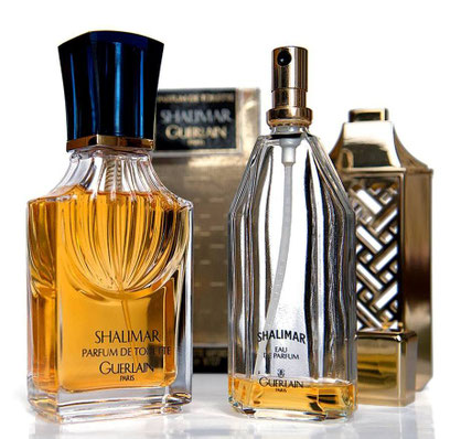 SHALIMAR - PARFUM DE TOILETTE ET VAPORISATEUR PLAT DORE AVEC SA RECHARGE