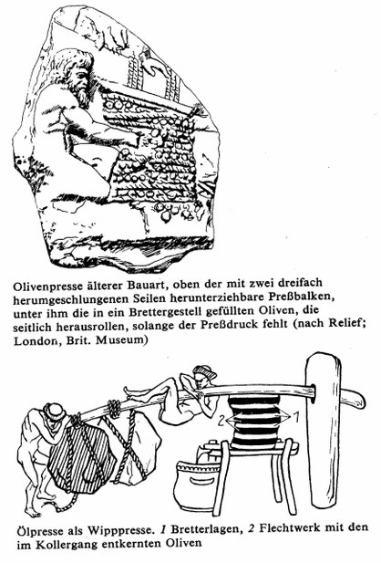 Antike Olivenpressen