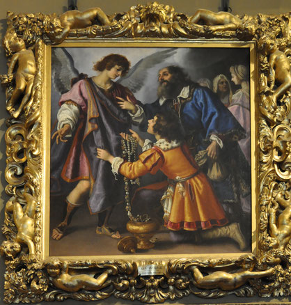 Florence - Palazzo Pitti -  Giovanni Bilivert -peintre florentin (1585-1644) - L'archange refuse les dons de Tobie - 1612