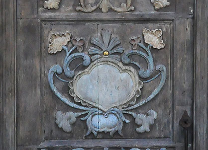 Panneau sculpté (1760) de l'église Sainte Marie de Zuani