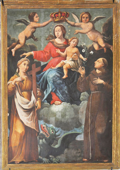 Cambia- Francesco Carli- Marguerite et Antoine de Padoue au pied de la Vierge et l'Enfant