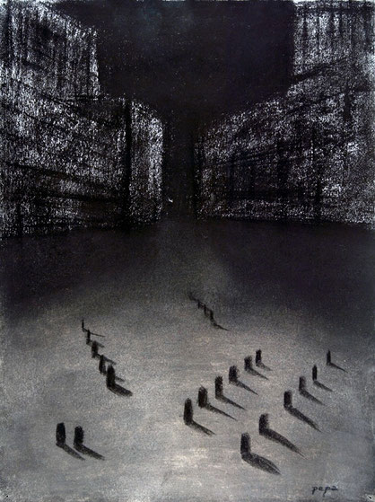 Cementerio 1, 2006 carboncillo 35X28 cm