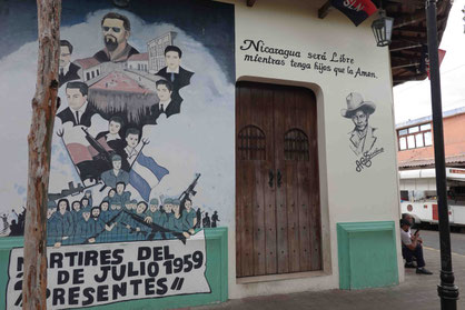 Wandbild zur sandinistischen Revolution in Leon