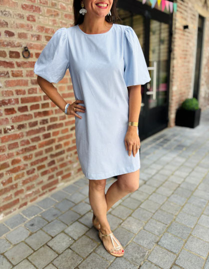 VETEMENT FEMME ROBE COURTE MANCHES BALLON MAJOLICA