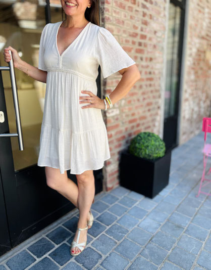 VETEMENT FEMME ROBE ÉCRUE YCOO