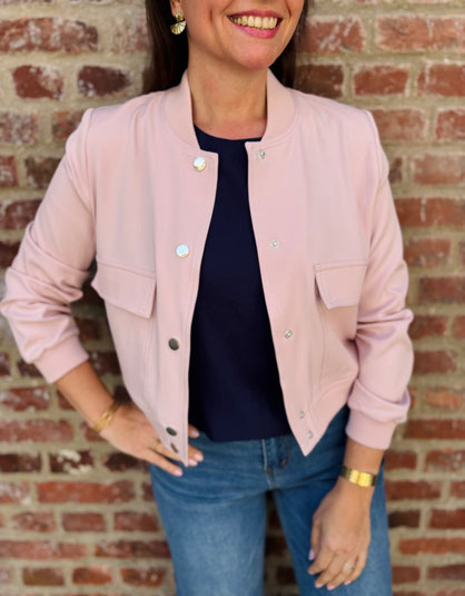 VETEMENT FEMME VESTE BOMBERS ROSE PASTEL MAJOLICA