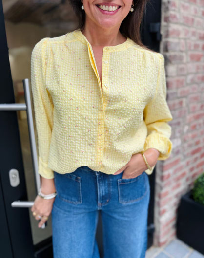 VETEMENT FEMME CHEMISIER VICHY JAUNE MAJOLICA