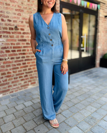 VETEMENT FEMME COMBINAISON PANTALON EN JEAN MAJOLICA