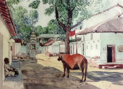 Watercolour by W. Donkin ; " Pimpalgaon "