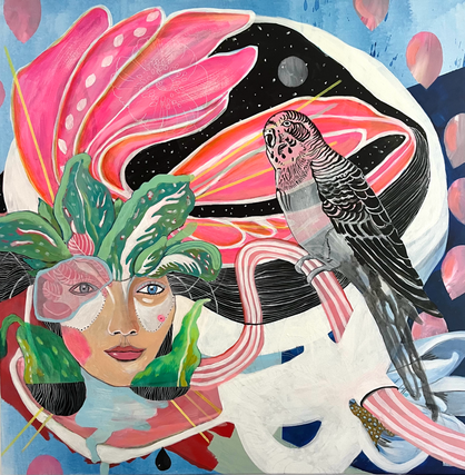 MILKY WAY MEETING, Acrylic on canvas, 100 x 100 cm, 2023
