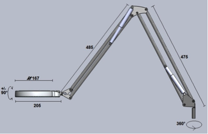 Technische Zeichnung LED Lupenleuchte RLL Basic I