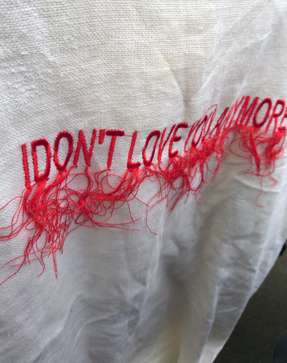 "I don't love you anymore!" application. The photo was taken at a fast fashion demo in Berlin.  © GriseldaK 2019