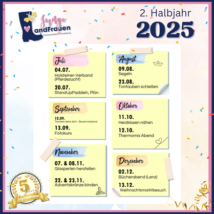 Programm erste Hälfte 2025 Junge Landfrauen Kreis Pinneberg