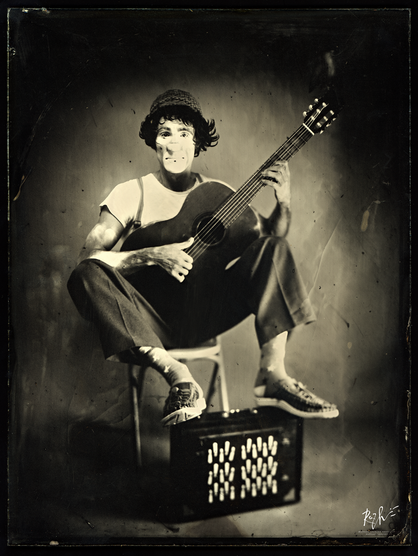 ©Raphaël Laurand - "Piou-Piou, clown professionnel" : Ambrotype 18x24cm