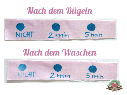 Textilmalstifte richtig anwenden, Spielbuch, Schrift