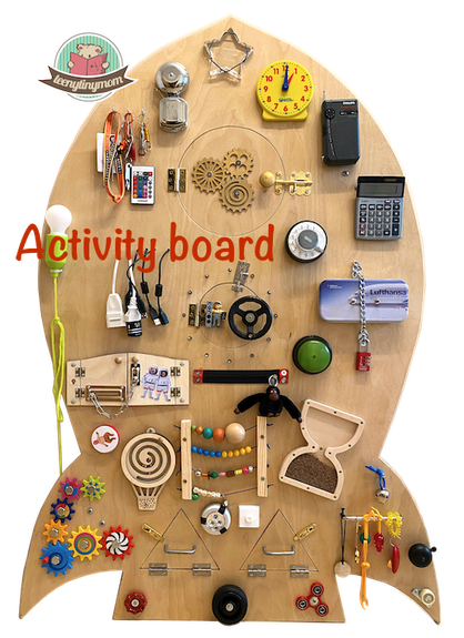 Busy board, Activity board, Montessori Spielbrett, Haptik, Motorik, busyboard, fidgetboard, finemotorskills, earlylearning, woodentoy, handmade, sensoryplay, beschäftigungfürkinder, diy, bedürfnisorientiert, kleinkind, toddler, selbstgemacht