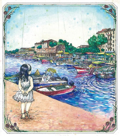 タイトル ：「U portu di Aiacciu」 技法：腐蝕銅版画  サイズ： 200×175mm 