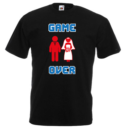 44 Junggesellenabschied tshirt herren jga game over brautpaar