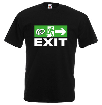 59 Junggesellenabschied tshirt herren jga männertour exit notausgang schild