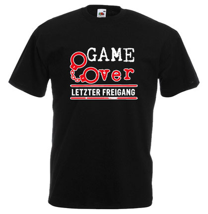 43 Junggesellenabschied tshirt herren jga game over letzter freigang handschellen