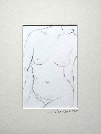 Kohlezeichnung Figur