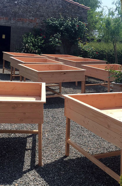 jardinière sur pied bois made in france