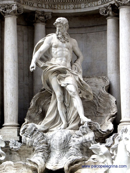 Neptuno en la Fontana de Trevi en Roma - Pietro Bracci