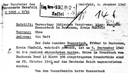 Raub des Vermögens - Ausschnitt aus einer Akte des Finanzamtes