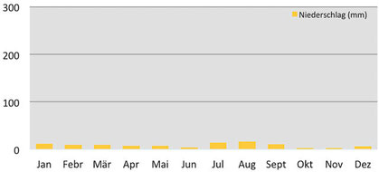 Klima und Wetter - Klimadiagramm Niederschläge in Leh in Ladakh