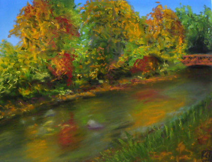 Herbstwasser - Schwarzwald 2011 - 23 x 30 - Pastell -plein air-