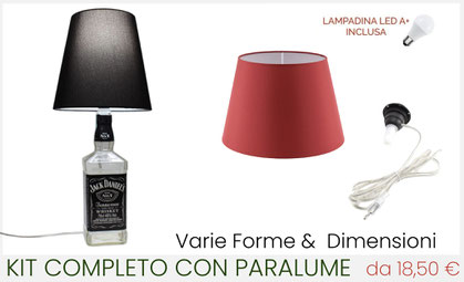 COME CREARE UNA LAMPADA DA UNA BOTTIGLIA CON PARALUME E PORTALAMPADA