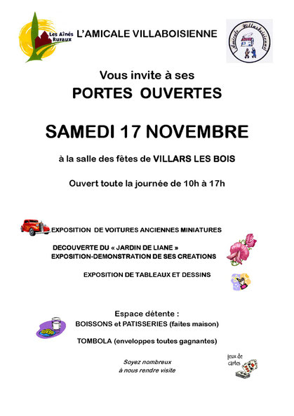 Portes Ouvertes De L Amicale Villars Les Bois