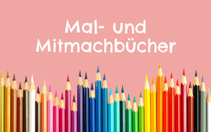 Kategoriebanner: Malbücher und Mitmachbücher