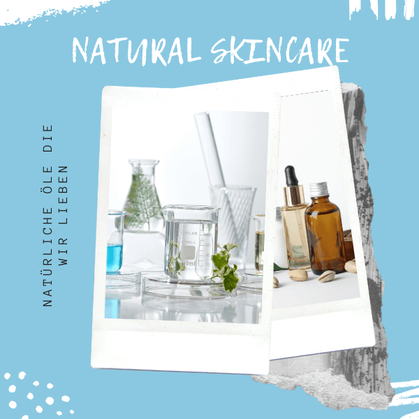 Bild zeigt eine Auswahl von natürlichen Ölen in ansprechenden Flaschen, symbolisiert die Reinheit und den Nutzen natürlicher Inhaltsstoffe in Hautpflegeprodukten von Lexagirl-Naturkosmetik