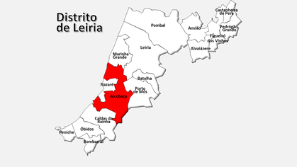 Localização do concelho de Alcobaça no distrito de Leiria