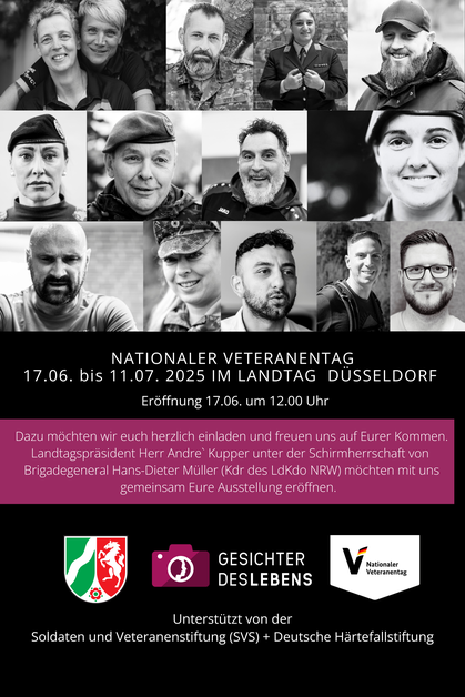 Gesichter des Lebens Fotoausstellung im Landtag Düsseldorf zum Veteranentag