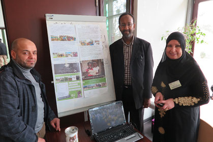 Habib Khedda (von links), Ahmed Abdullahi und Organisatorin Radhia Harathi