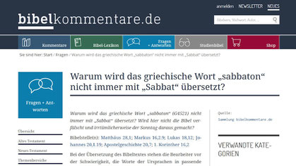 bibelkommentare sabbaton Woche Übersetzung Sabbat Sonntag Auferstehung