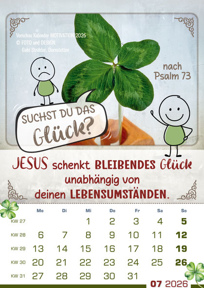 Kalender Motivation Vorschau Juli