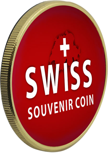 wunderschöne Hand kolorierte swiss souvenir coins 
