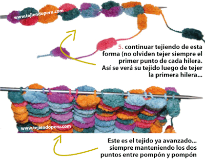 Cómo tejer con lana pompon - pom pom wool