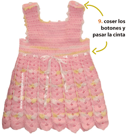 vestido bebe crochet - baby dress crochet