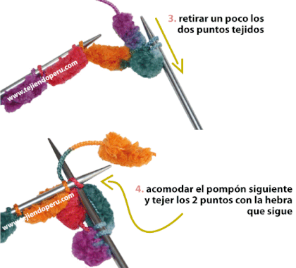 Cómo tejer con lana pompon - pom pom wool