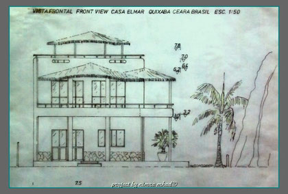 Tecnical front view of beach house