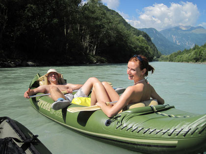 Auch ein Paddel-Trip auf der Drau kann anstrengend sein...