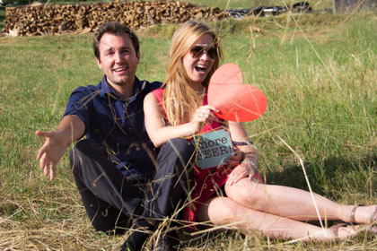 Jutta und Daniel im Heugestöber