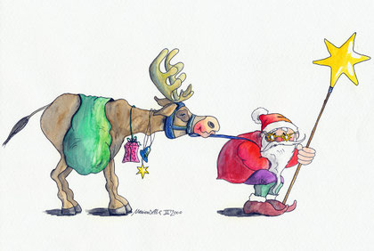 Weihnachtskarte mit Nikolaus
